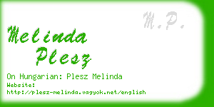 melinda plesz business card